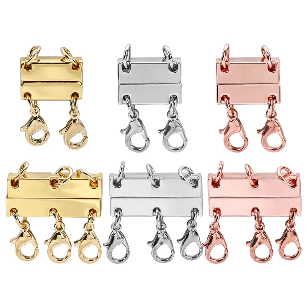 Gold/Silver Magnetic Necklace Separator Multiple Strands DIY Layered Necklace Clasps Bracelet Separator Layering Multi Necklace