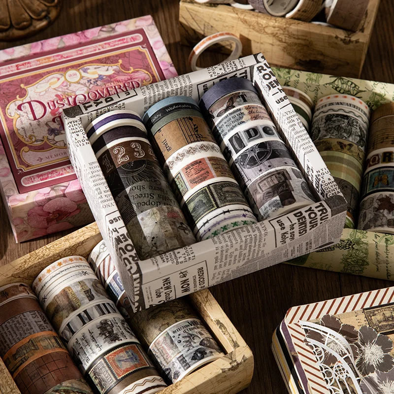 fitas-mascaradas-washi-papel-decorativo-retro-serie-dusty-old-shadow-4-pacotes-88-unidades