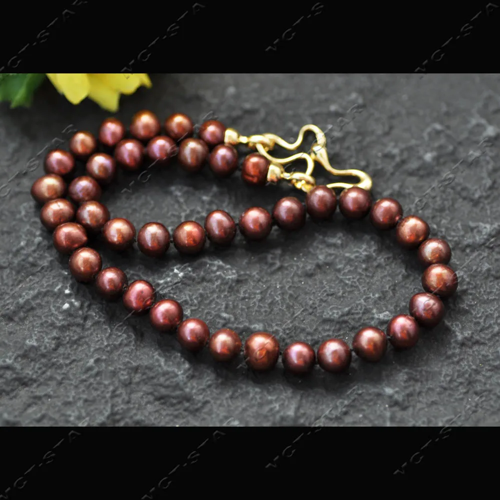 Z14495 18'' 11mm Coffee Chocolate Round Freshwater Pearl Necklace