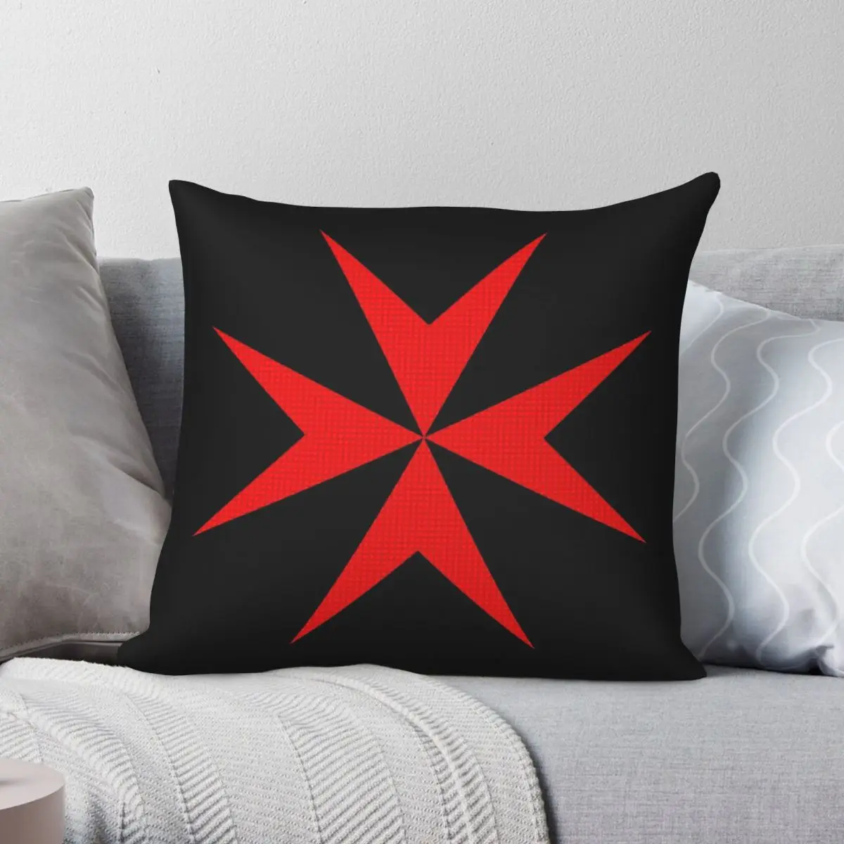 Scottish Knights Templar Cross Square Pillowcase Polyester Linen Velvet Printed Zip Decorative Sofa Cushion Case
