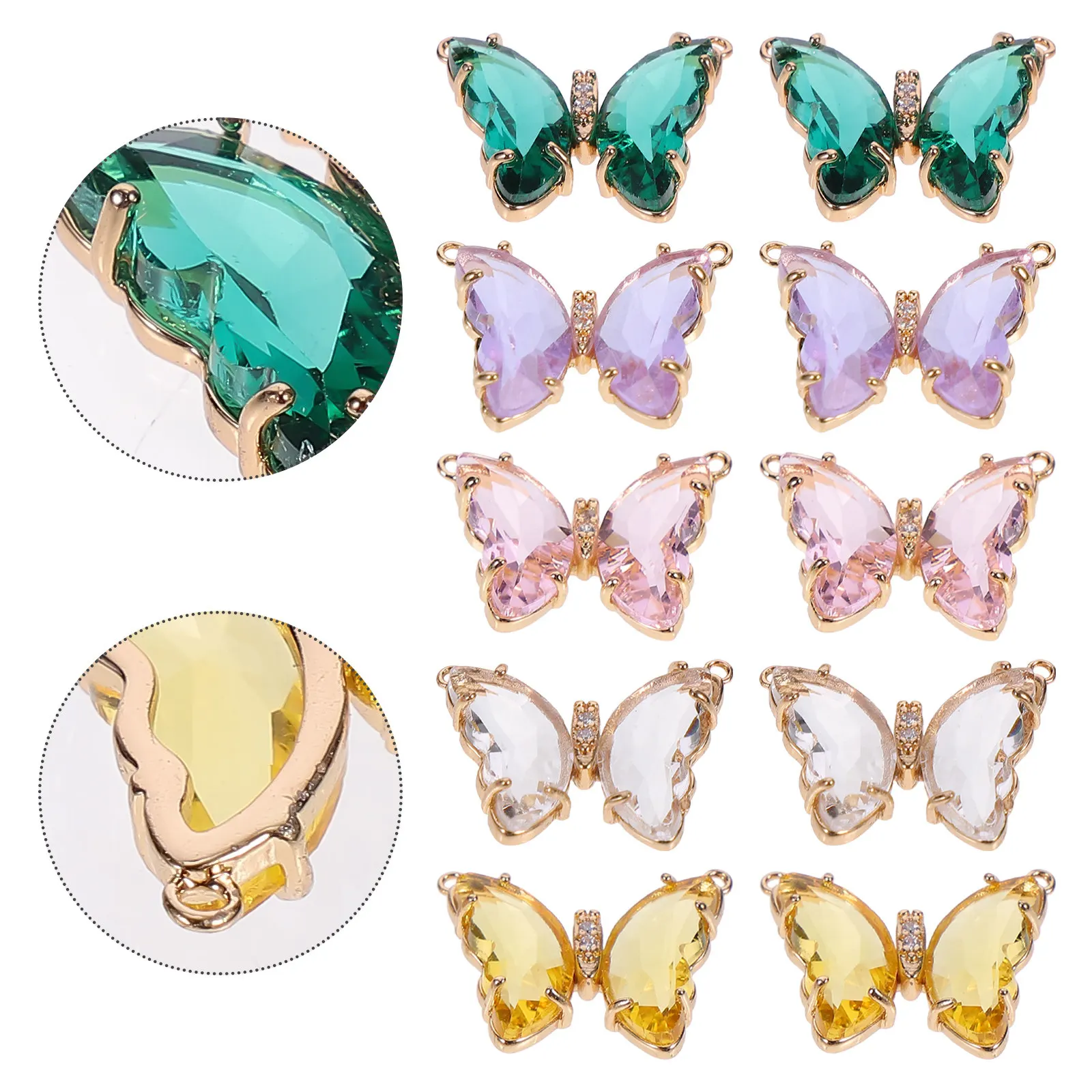 

10Pcs Colorful Shiny Butterfly Metal Charms for DIY Jewelry Making Semi-Finished Pendants Bracelets Necklaces Sweater Chains