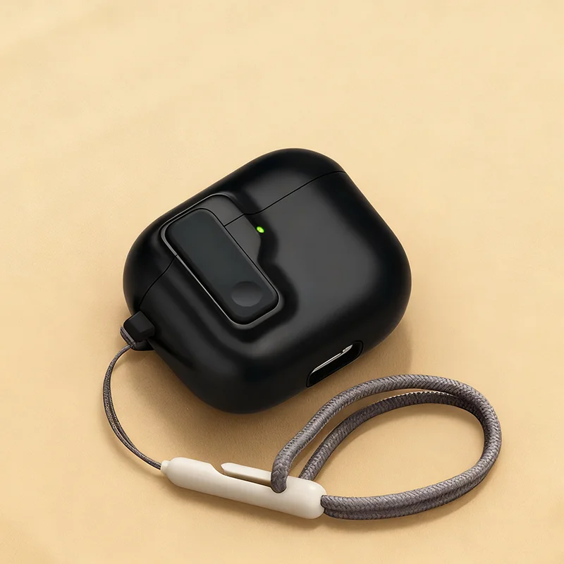 

New Snap button Case For AirPods 4 3 2 1 AirPods Pro 2 TPU Protective Airpods Covers exquisite soft Shockproof Headphone Cases