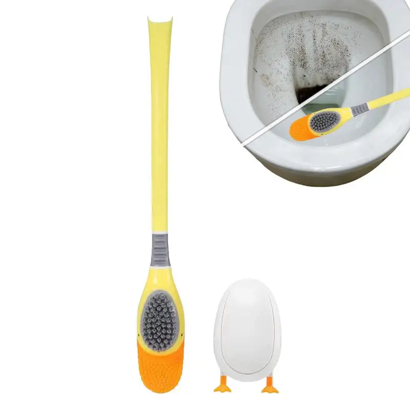 Toilet Bowl Brush Duck Shape Toilet Scrubber Bathroom Toilet Brush Set Toilet Cleaning Brush Quick-Drying For Home Hotel School