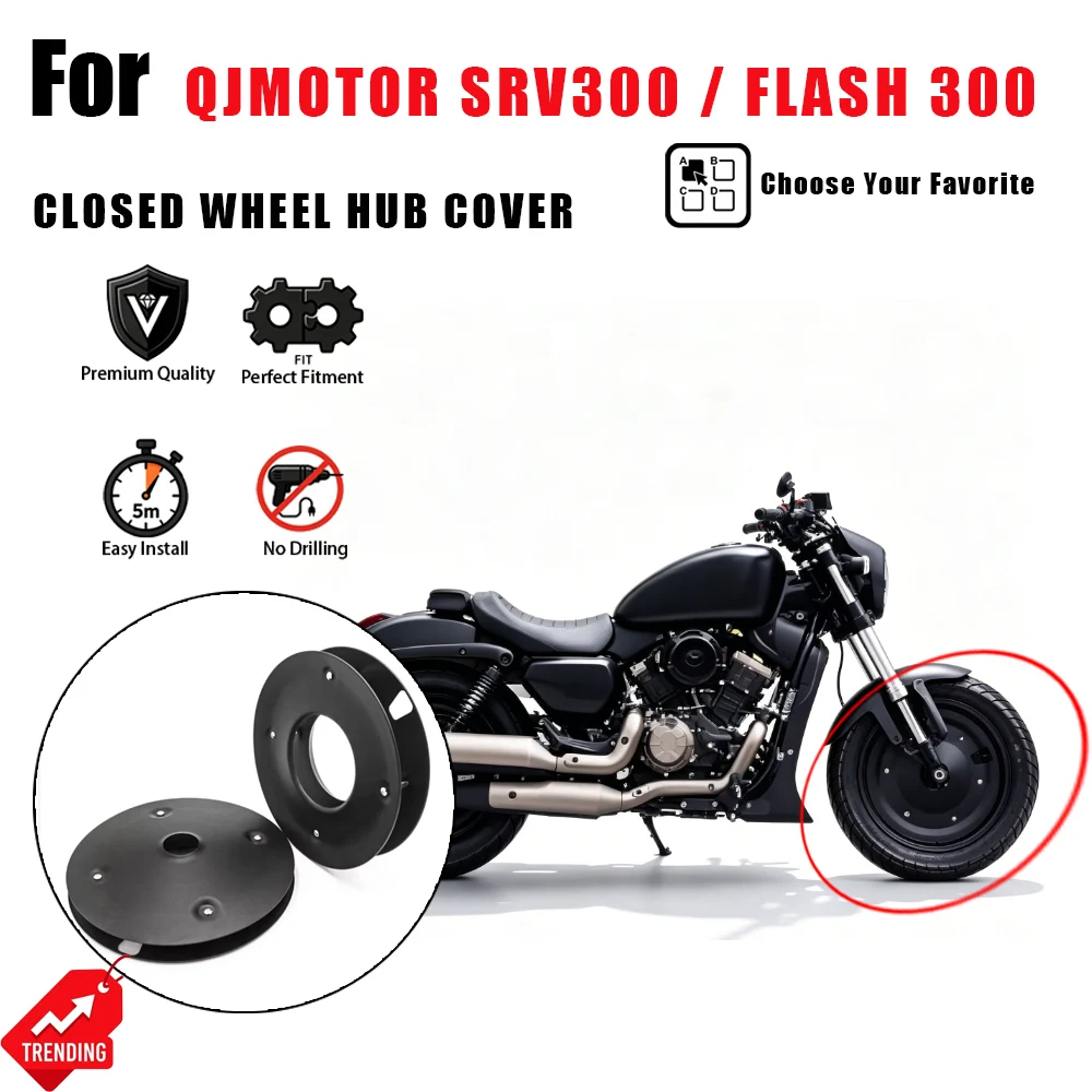 

For QJMOTOR SRV300 SRV 300 Flash 300 Motorcycle Closed Wheel Hub Rim Cover Aluminum Alloy Full Coverage Accesorios Moto Parts