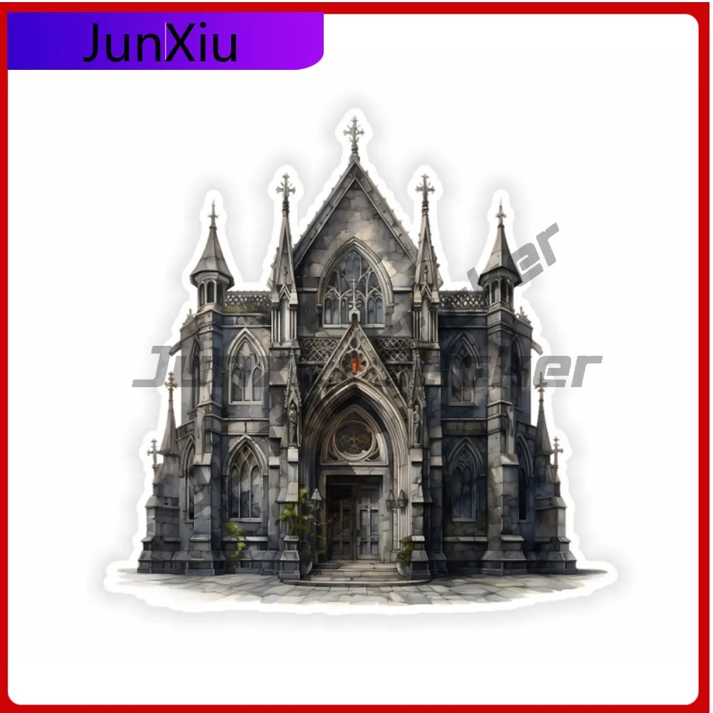 Gothic Mansion Sticker Waterproof Vinyl Custom Vehicle Decals Motorcycle Car Bumper Moto Sticker Cover Scratch Refit Accessories