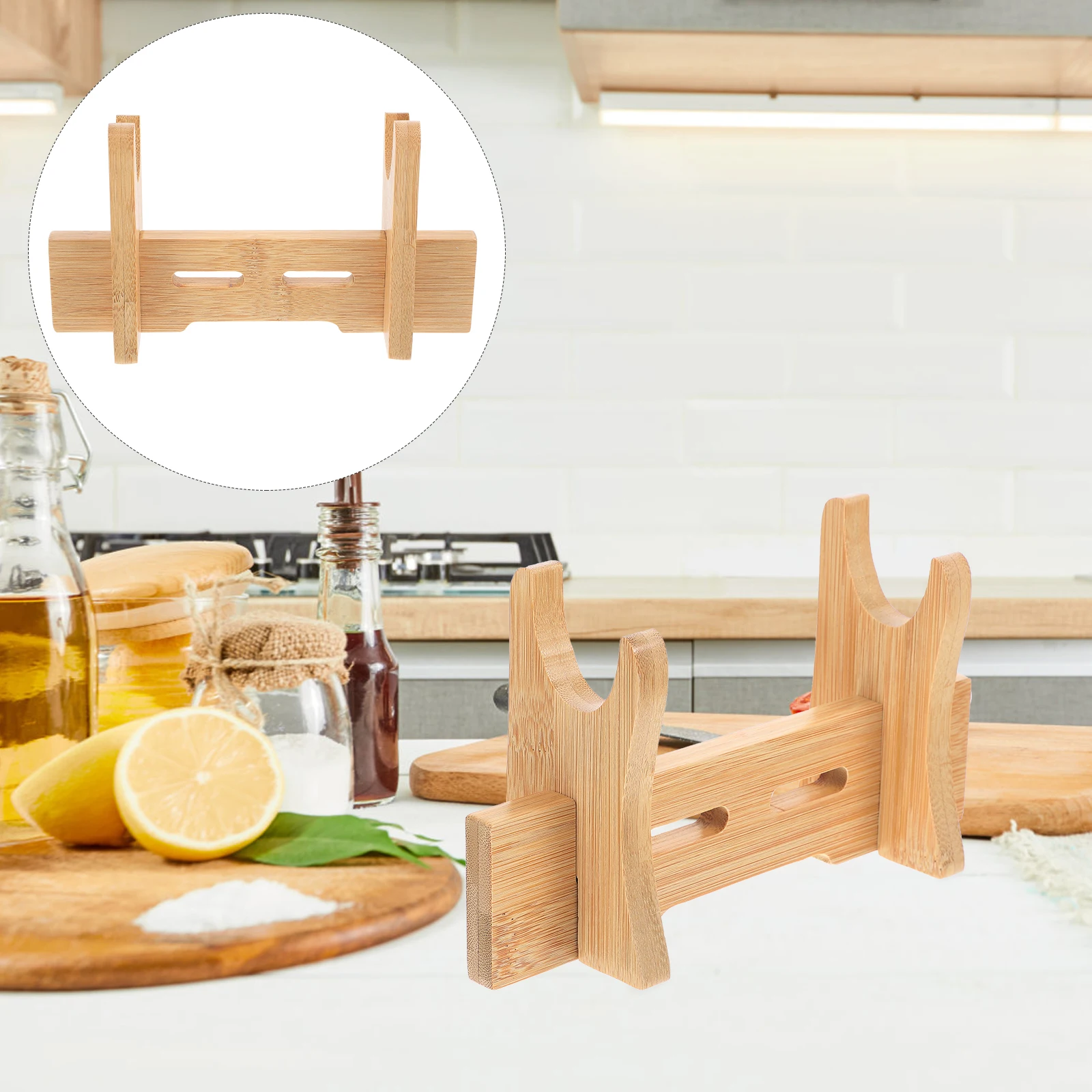 Suporte de faca de bambu multifuncional rack de armazenamento base de cozinha exibição st design simples mesa limpa profissional
