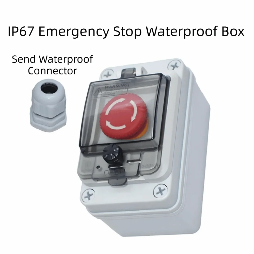 

IP67 Emergency Stop Push Button Protective Cover Outdoor Button Switch Emergency Stop Control Box Protection Cover Cassette Tape