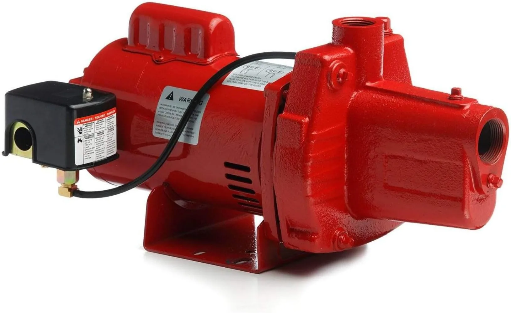 RJS-100-PREM 1 HP, 23 GPM, 115/230 Volt, Premium Cast Iron Shallow Well Jet Pump, Red, 602208, 9.1 x 17.8 x 9.1 inches