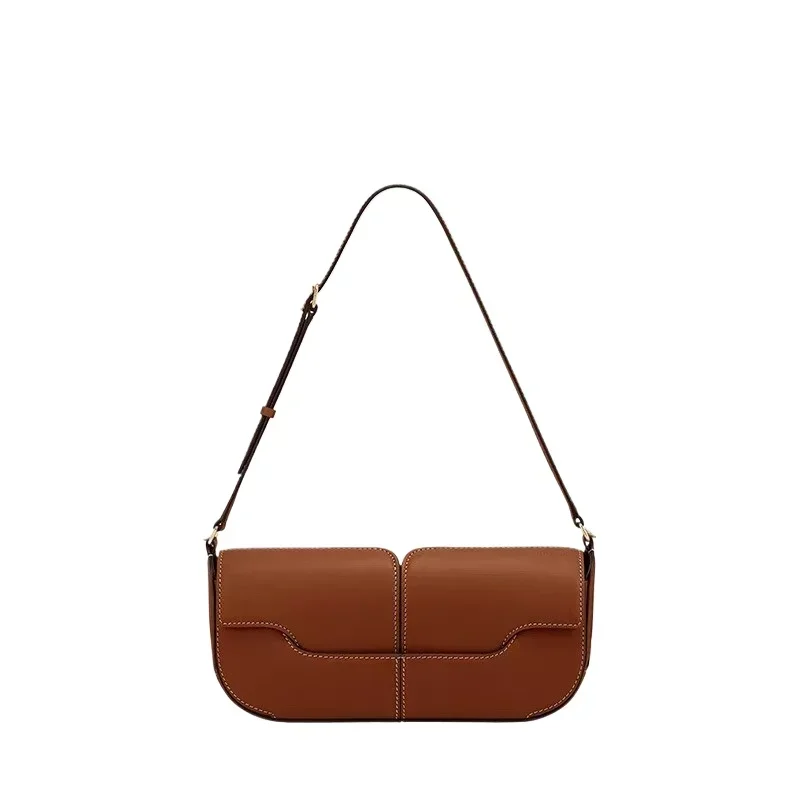 

baguette bag smooth leather handbag niche fashion shoulder armpit bag