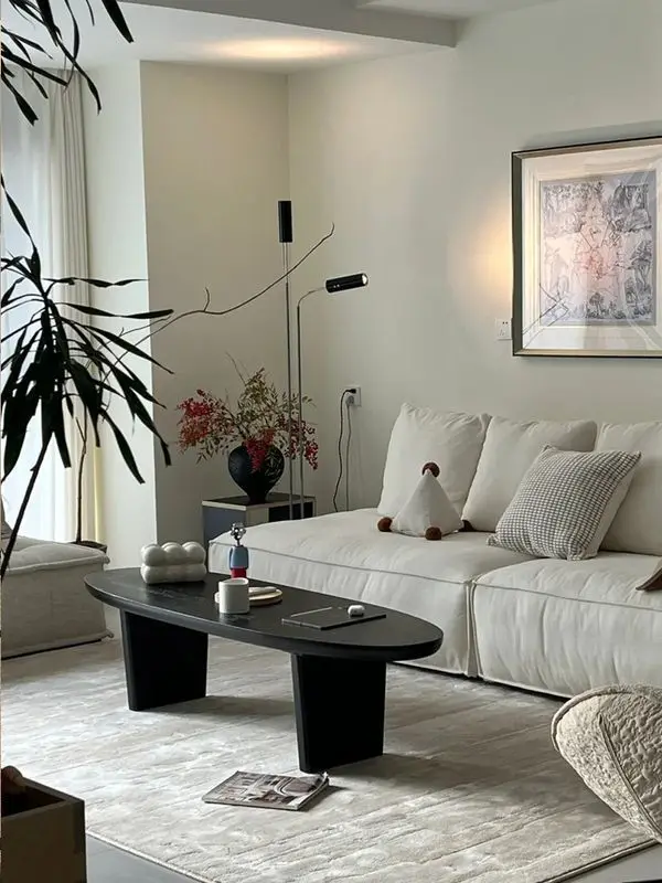 Tavolino da caffè nordico in legno massello wabi-sandy wind Designer di tavoli con bordo medievale francese