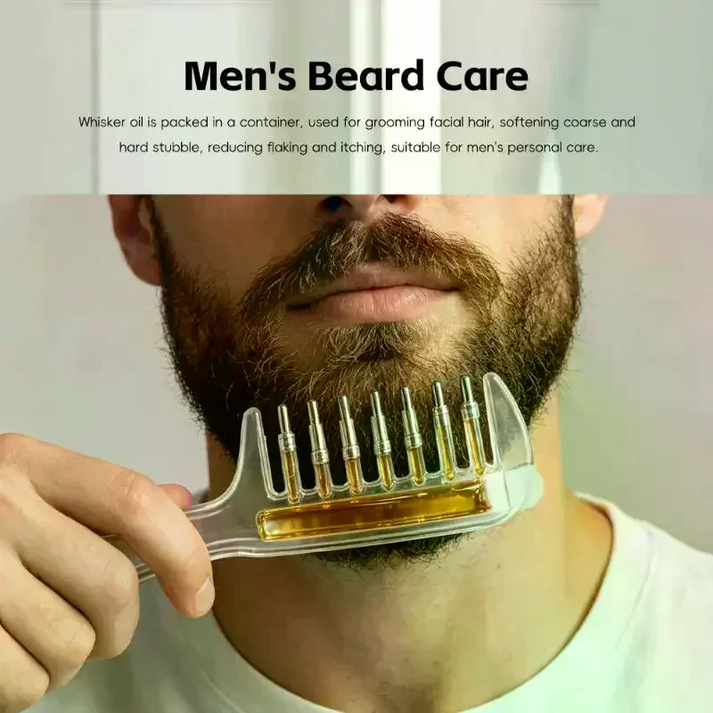 Transparent Essential Oil Applicator Massage Comb With Built-In Liquid Reservoir, Rolling Metal Teeth, Suitable For Women Unise