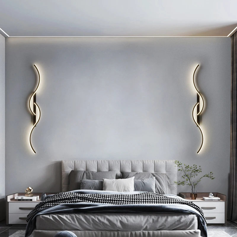 Applique Murale LED au Design Moderne avec Télécommande, Éclairage d'Nik, Idéal pour une Chambre à Coucher, 13/15/18/22W