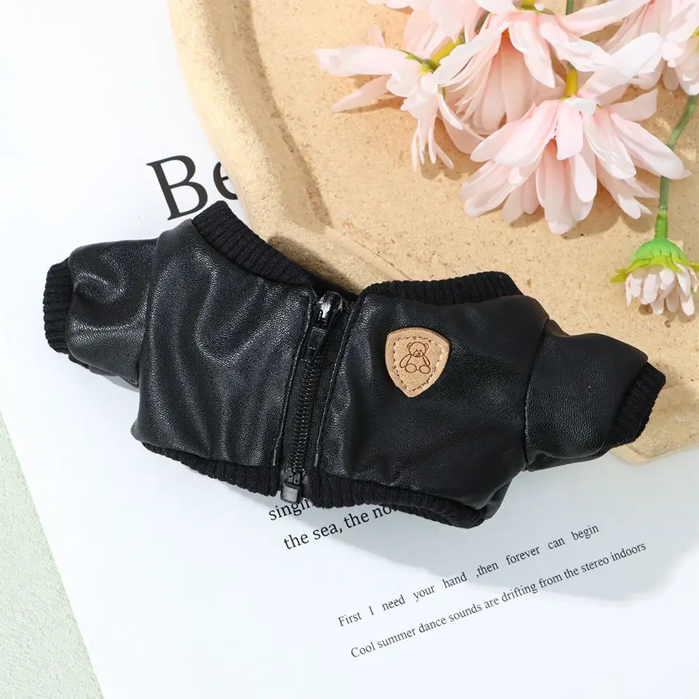 20cm Plush Cotton Doll's Clothes for Idol Dolls Fashion PU Leather Jacket Hat Skirt T-shirt Pants Suit Clothing Doll Overalls