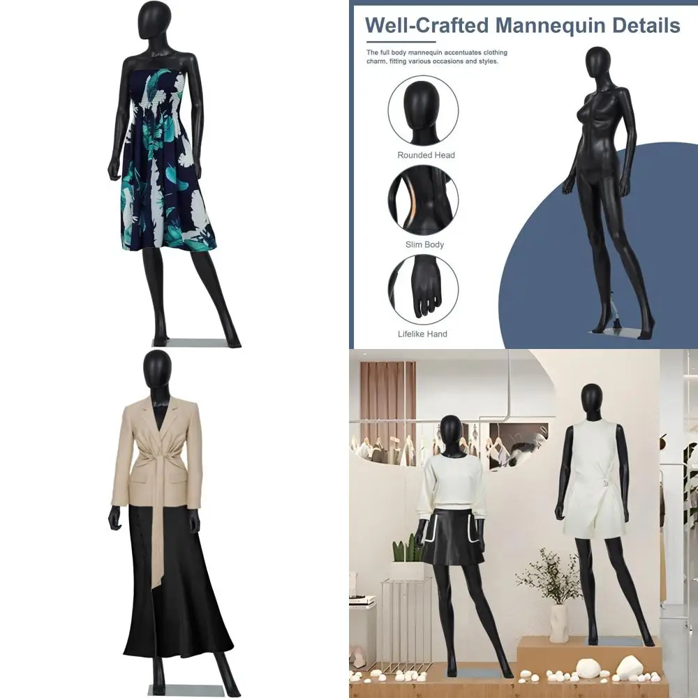 

Full Body Female Mannequin - 70cm Realistic Mannequins with Adjustable Arms, Legs, Rotating Head, Detachable Torso for Fashion D