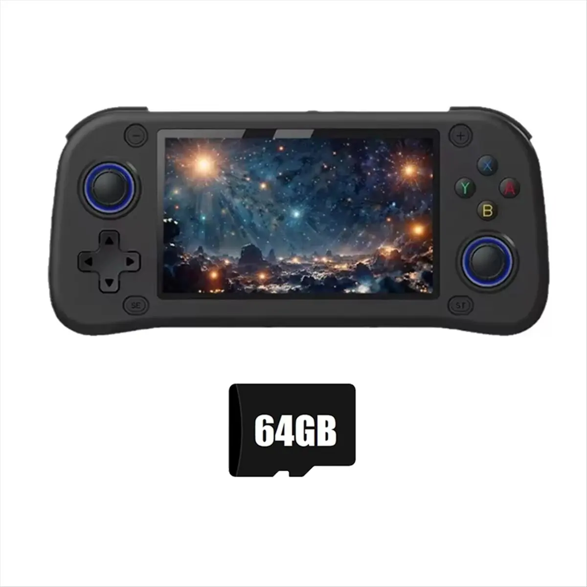 “QUALITY EXCELLE“G28 Retro Handheld Video Game Console 64GB 4.3 Inch HD Screen Linux Game Player Supports 20+ Emulators Black