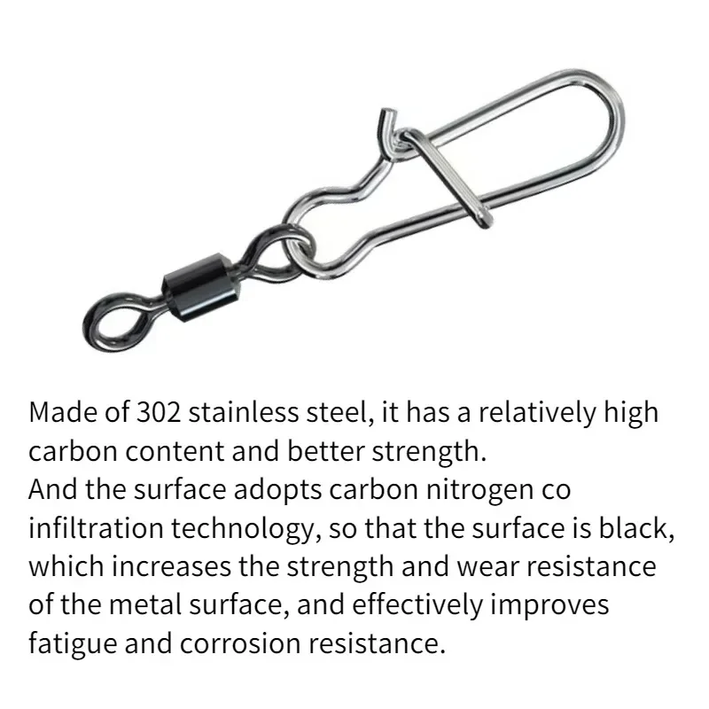 50 قطعة الفولاذ المقاوم للصدأ بايك معدات صيد الأسماك اكسسوارات موصل دبوس تحمل وصلة دوّارة لصيد الأسماك المفاجئة بالجملة #5