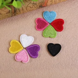 10pcs Small Heart Embroidered Iron on Patches for Clothing Iron-on Clothes Sticker Appliques Stripes T-shirt Hole Repair DIY