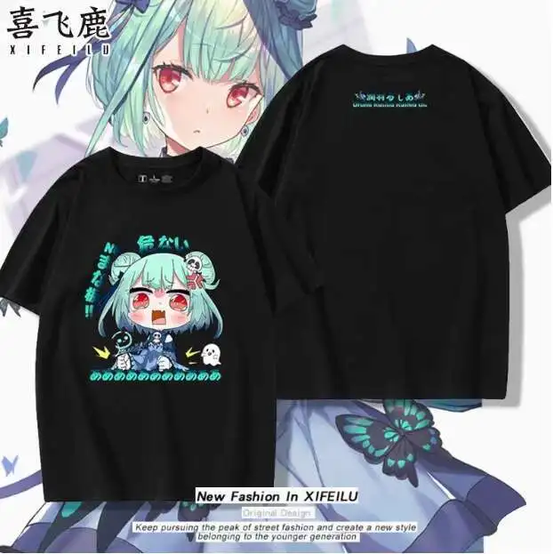 

Anime Vtuber Uruha Rushia Short Sleeve T-Shirt Summer Cosplay Costume Casual Student Loose Tops anime