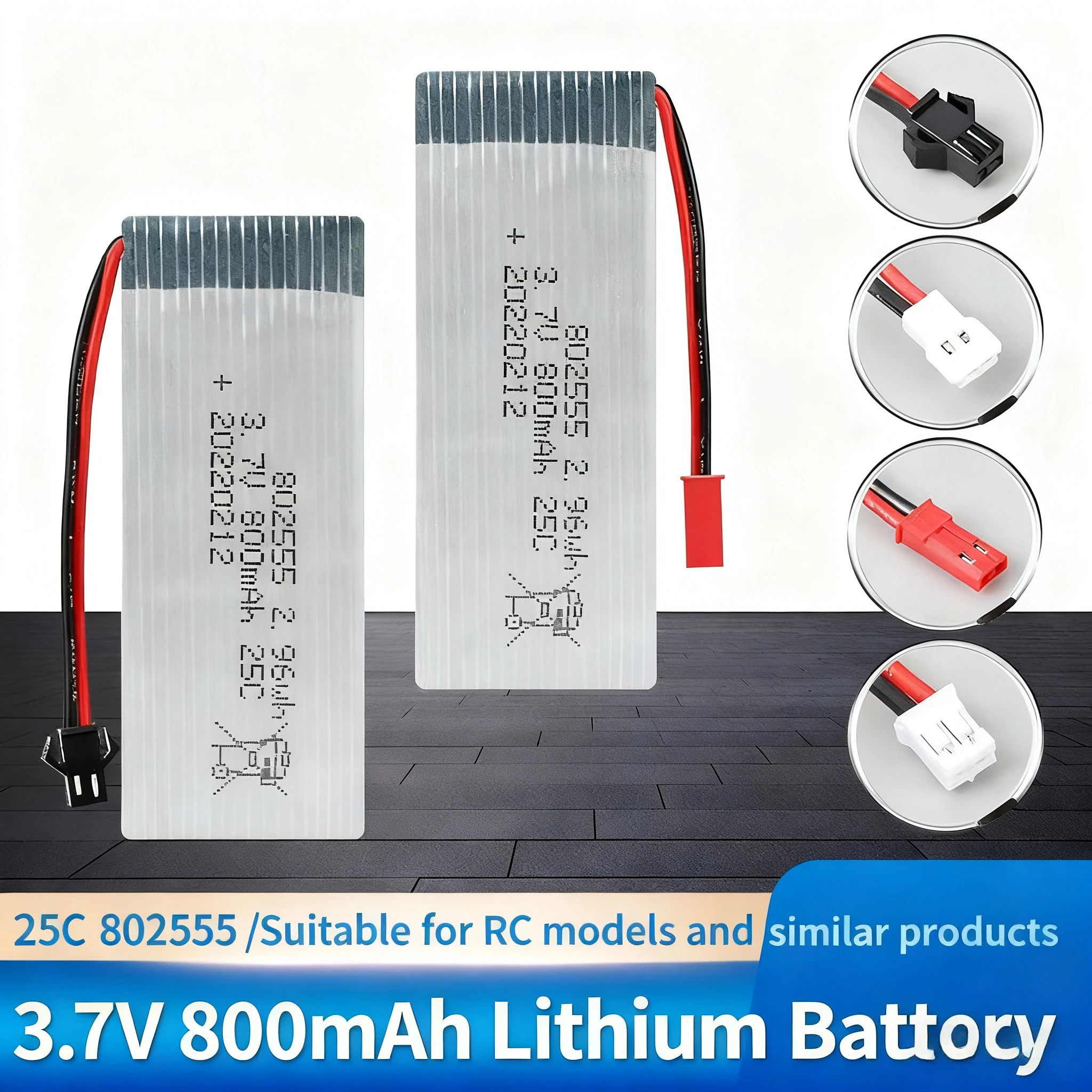 

802555 3,7 В 800 мАч 25C LiPo аккумулятор высокой скорости литий-полимерный аккумулятор для квадрокоптера, дрона, радиоуправляемого самолета