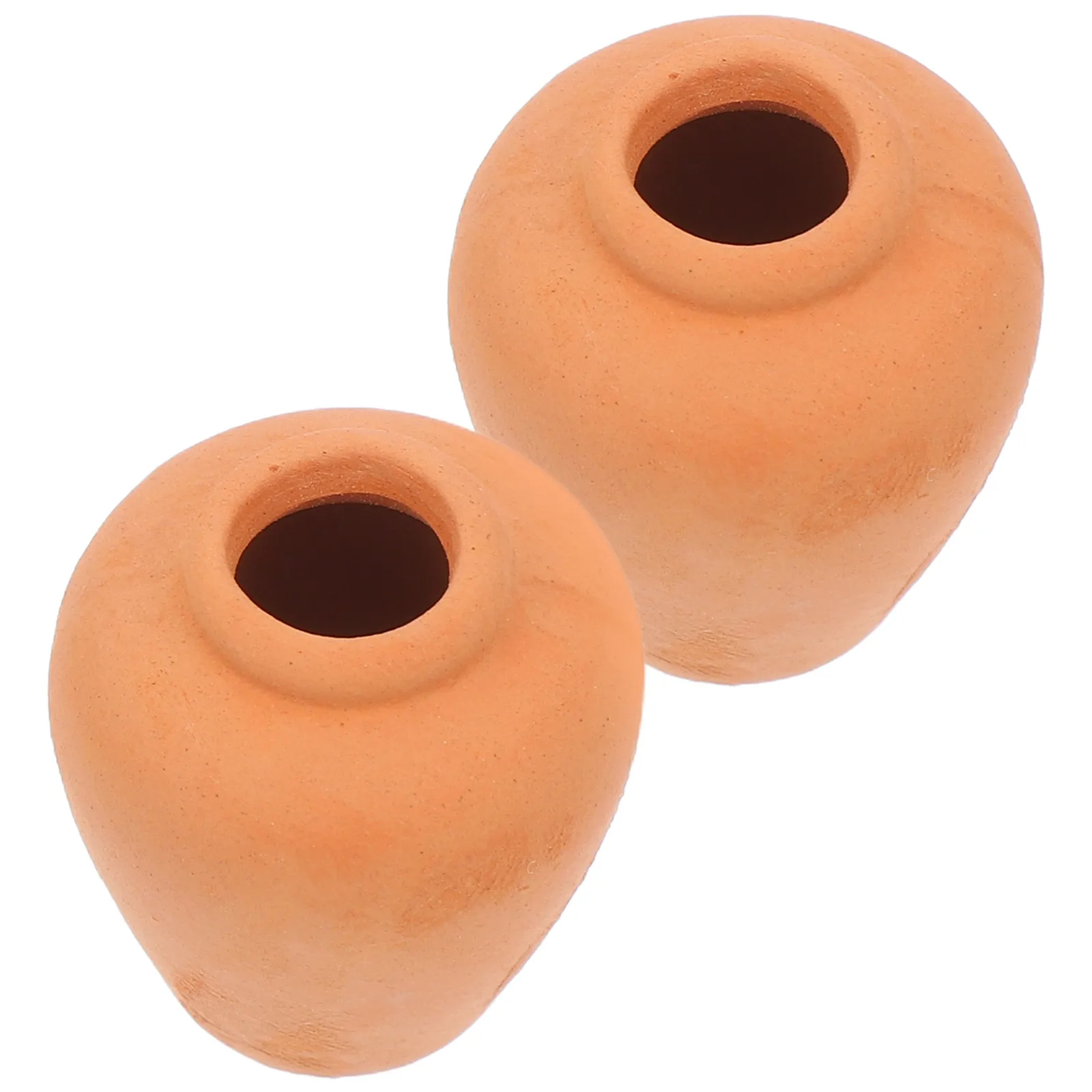 

2 PCS Clay Mini Terracotta Basin Pots for Plants Favor Flower Ceramic Fairy Ceramics Red