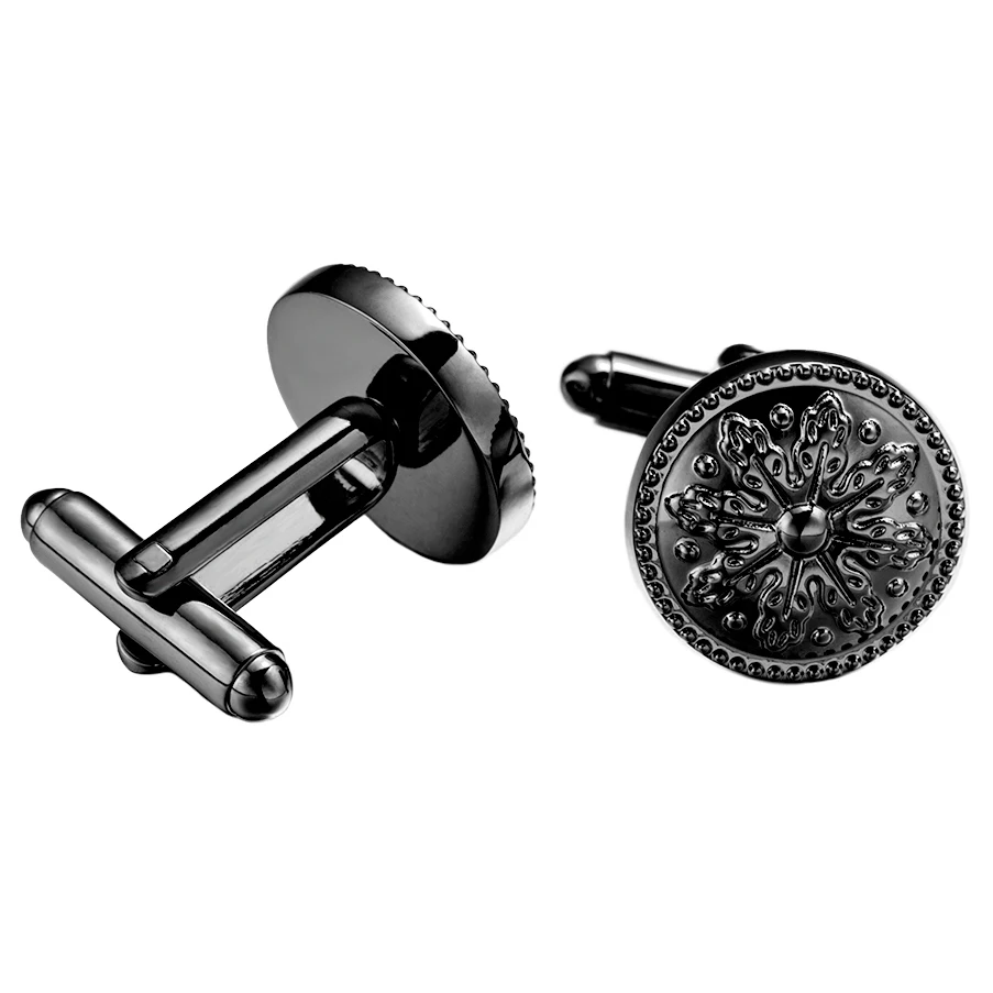 

KFLK jewelry shirt cufflinks for mens gift Black Flower Brand cuff links buttons High Quality abotoaduras gemelos guests
