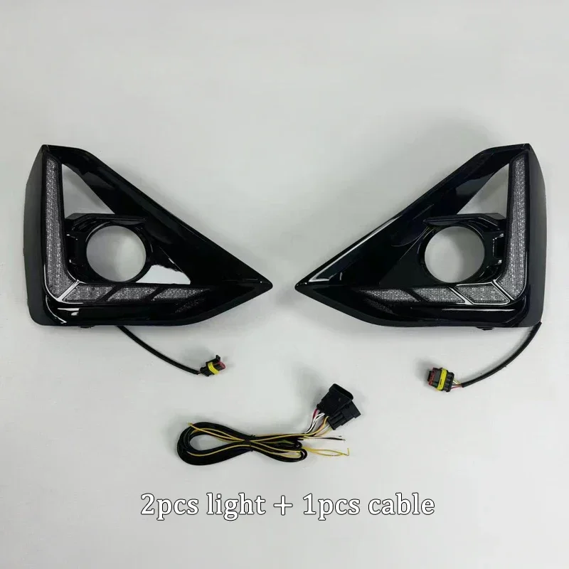 For Isuzu D-max 2023 2024 Dynamic Turn Signal Waterproof ABS Car DRL 12V LED Daytime Running Light LED Fog Lamp Decoration