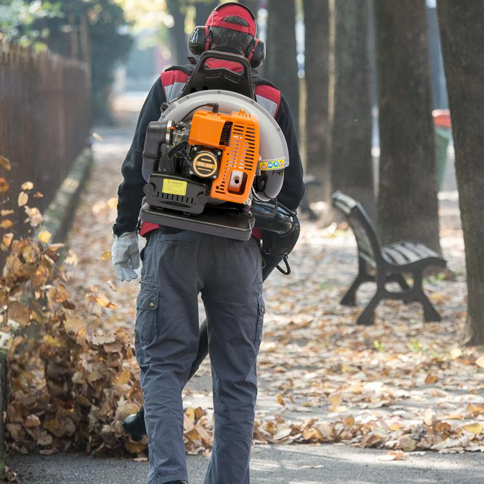 

Backpack Gas Powered Leaf Blower, Commercial 2.7kW 850CFM 63CC 4.3HP 2-Stroke Powerful w/Harness Air-Cooled & 1.8L Fuel Tank