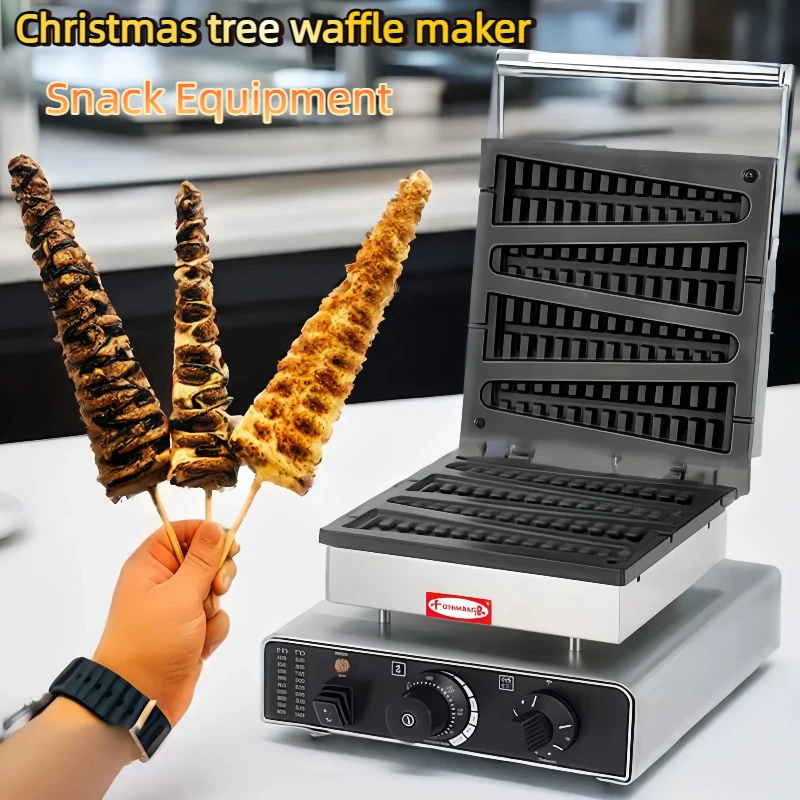 Waffle Maker Professional Non Stick Lolly Christmas Shape Tree Waffle Machine Commercial Lolly Waffle Maker Snack Equipment