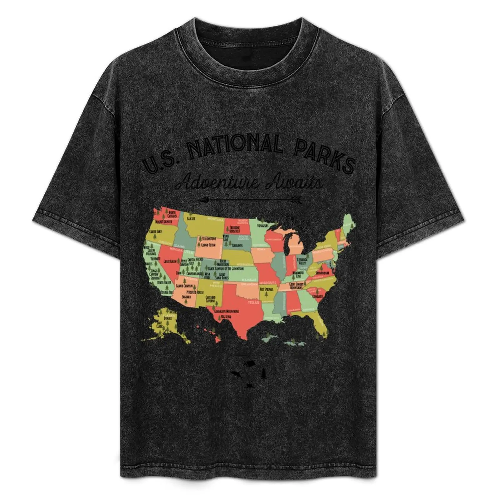 

National Park Map Vintage T Shirt - All 59 National Parks Gifts T-Shirt Sports Basic Short Sleeve T-Shirt