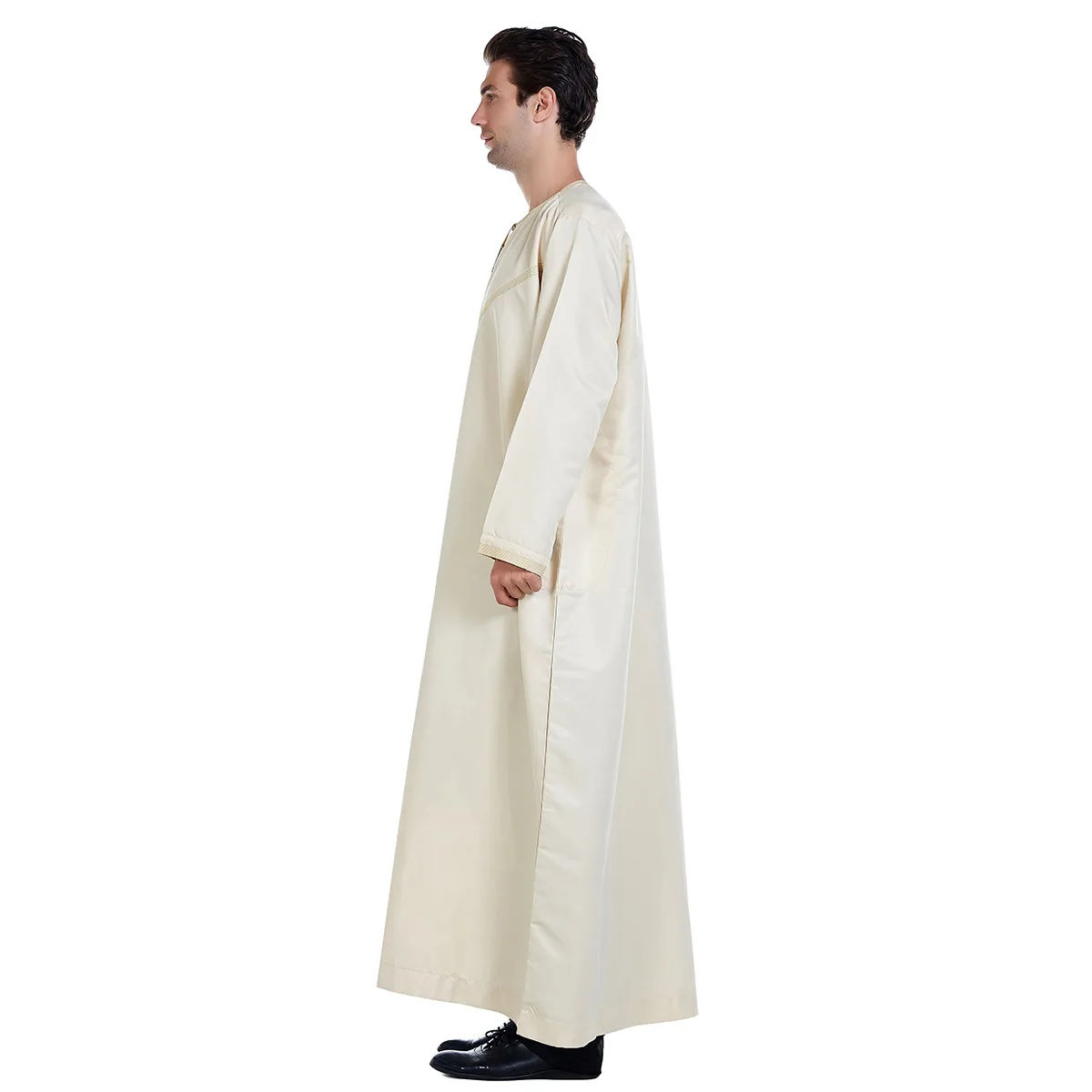 UNI Ramadan Muslim Men Abaya Jubba Thobe Long Dress Pakistan Dubai Arab Djellaba Kaftan Abaya Islamic Clothing Prayer Robe