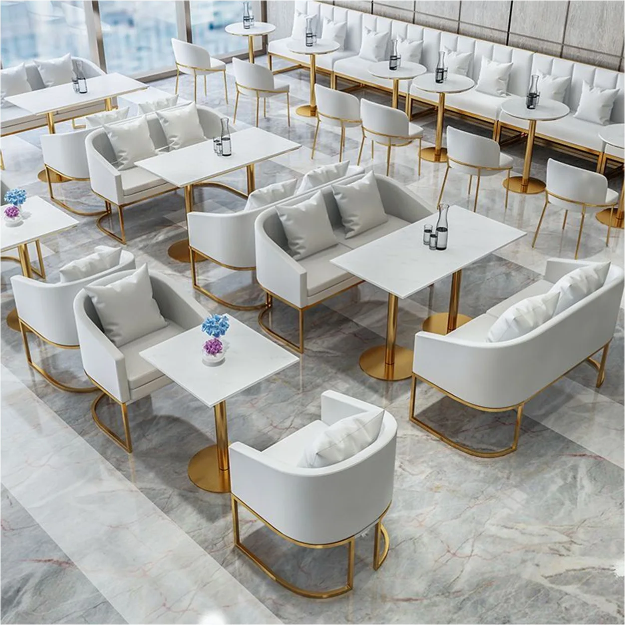 متجر شاي حليب المشاهير على الإنترنت، مقهى، طاولة طعام غير رسمية ومجموعة كرسي، منطقة صالة متجر الملابس