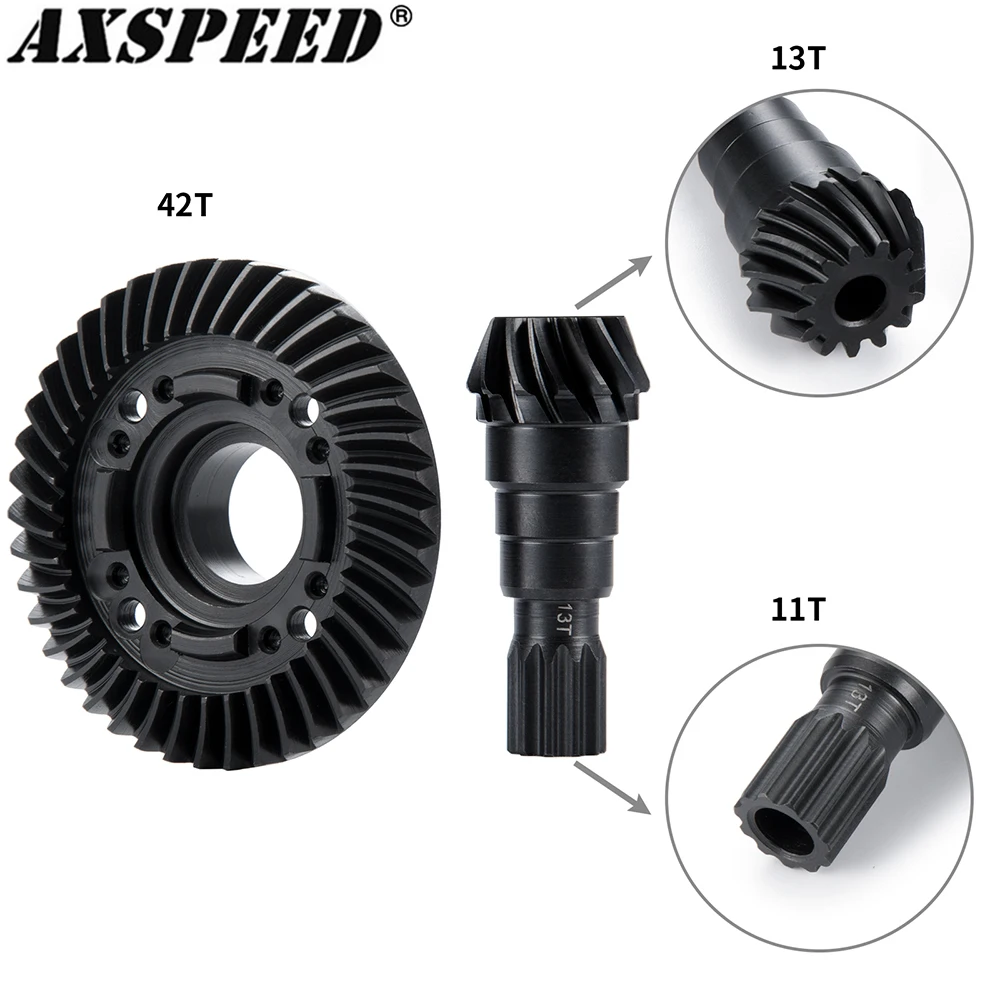 

AXSPEED Steel Diff Gear 11T 13T 42T Front and Rear Differential Pinion Gear for 1/5 X-MAXX Upgrade Accessories