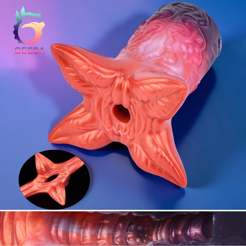 GEEBA Net Weight 782g Fantasy Strange Plant Male Masturbator Silicone Male Penis Onahole Realistic Vagina Pocket Pussy Stroker