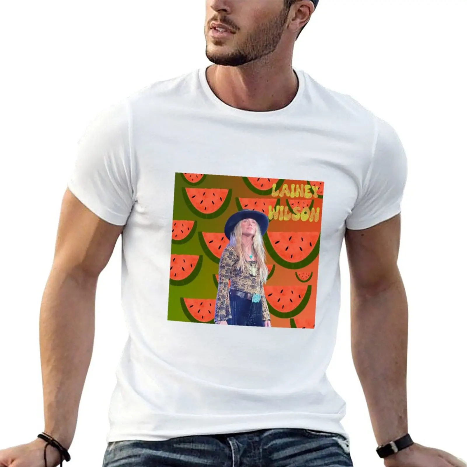 Camiseta Lainey Wilson para hombre, camisetas de algodón para hombre, camisetas de algodón grueso para hombre, camiseta de algodón