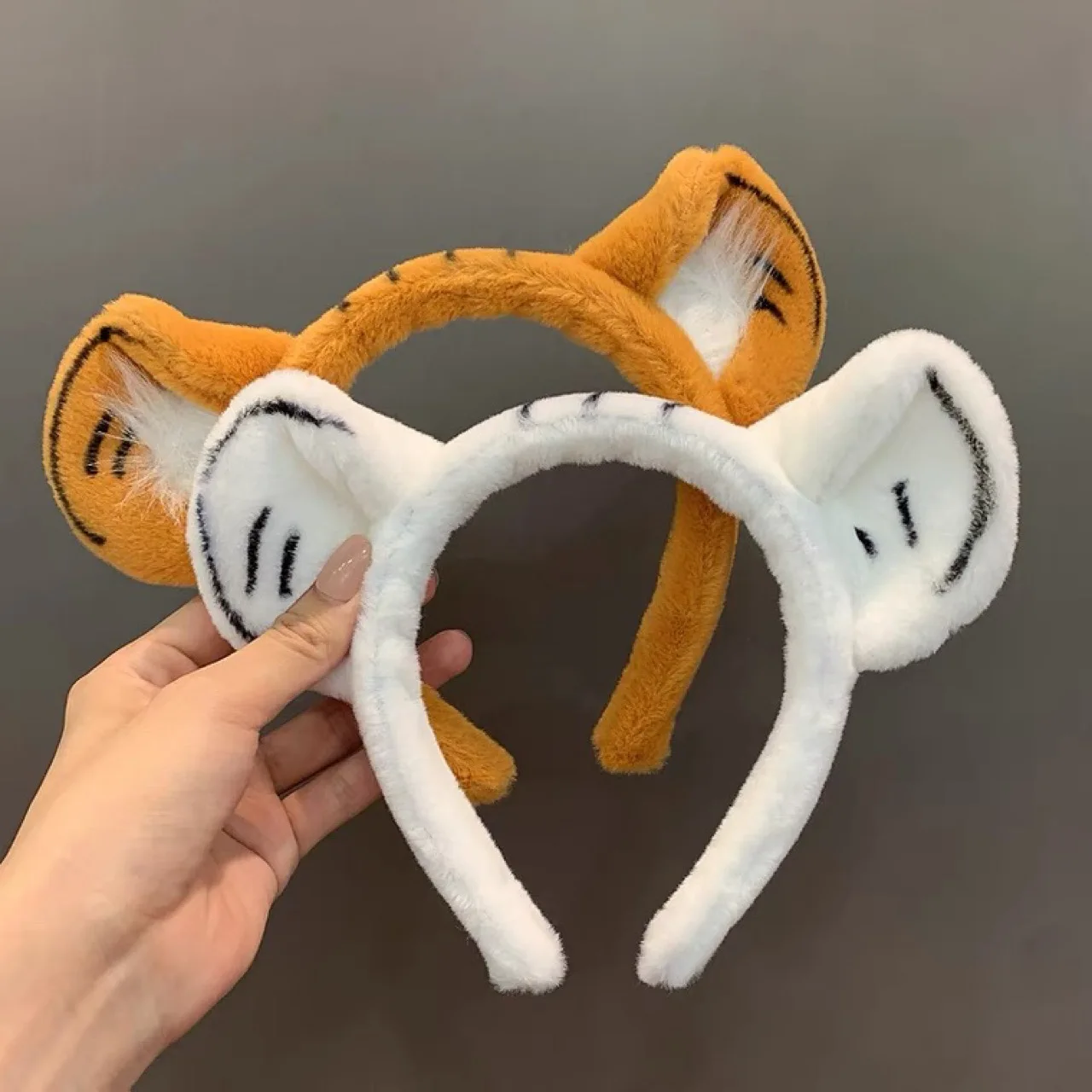 Cartoon Tiger Ear Headband Hair Accessories Wholesale Animal Cute Face Plush Headband Selling Cute Animal Ear Headband