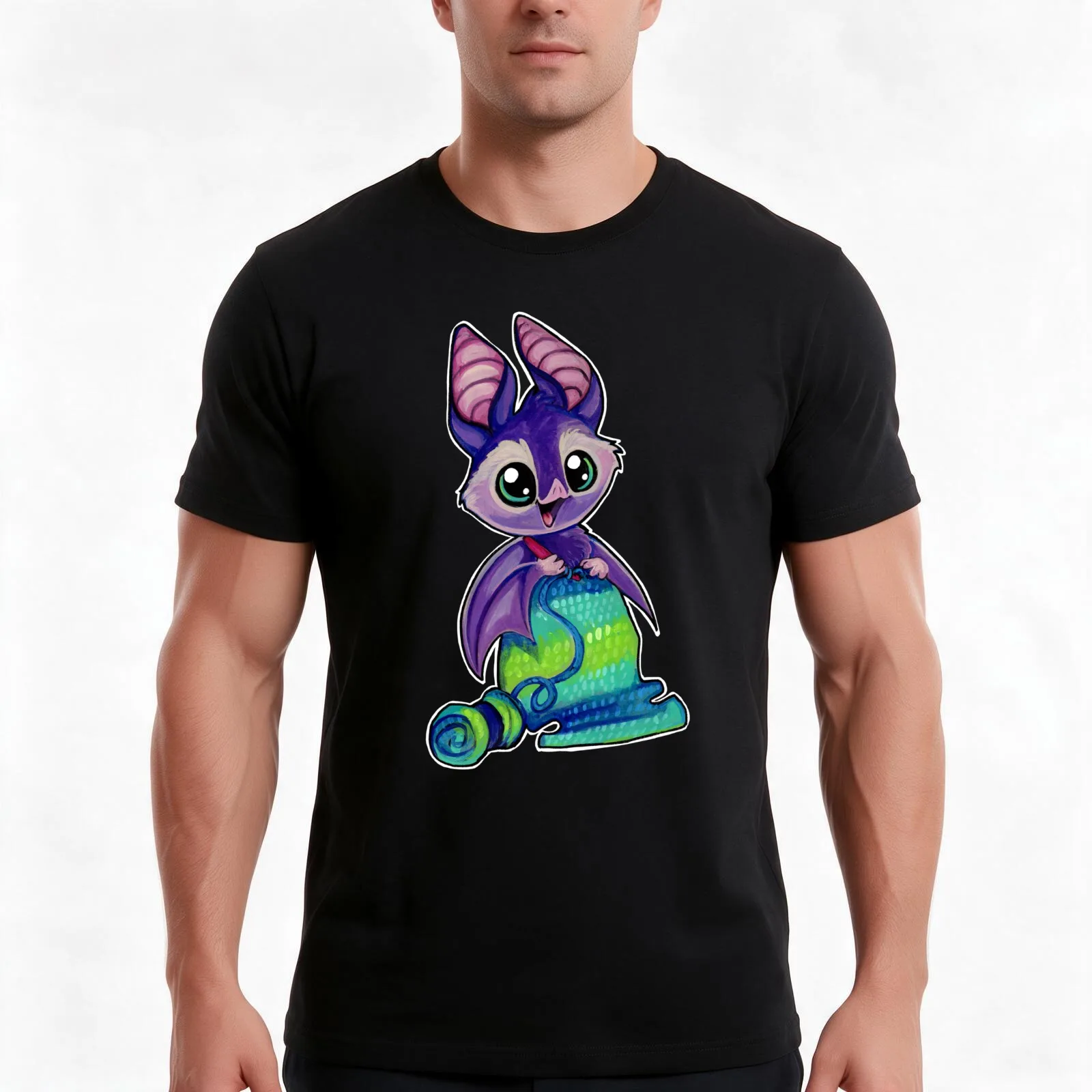 Nocturnal crocheting bat T-Shirt, Summer Casual Cotton Tee, Oversized Streetwear Tops, Vintage Graphic Print, Unisex Men Women