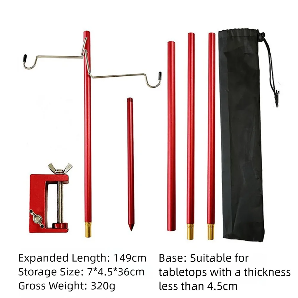 

New Aluminum Alloy Camping Lantern Stand Portable Detachable Lantern Hangers Lightweight Collapsible Light Stand Travel