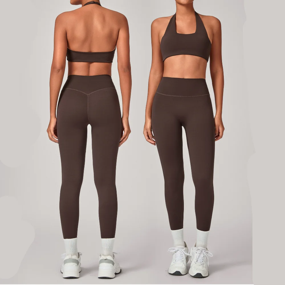 

Women Sportswear Gym Suit Sports Bra Two Pieces Yoga Set Super Streth Slim Fit Running Workout Clothes Fitness Running Leggings