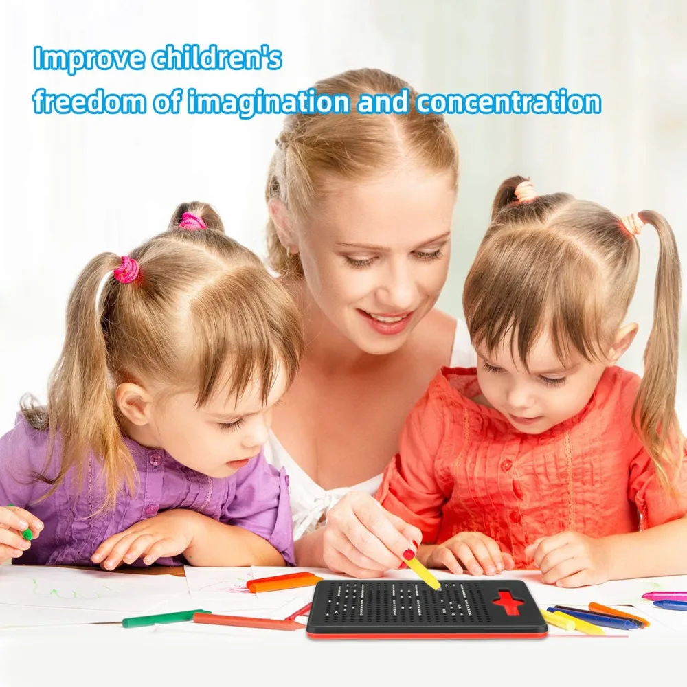 Kids Magnetic Drawing Board Ball Sketch Pad Tablet With Pen Montessori Educational Toys For Children Trip Activities Magnet Toy