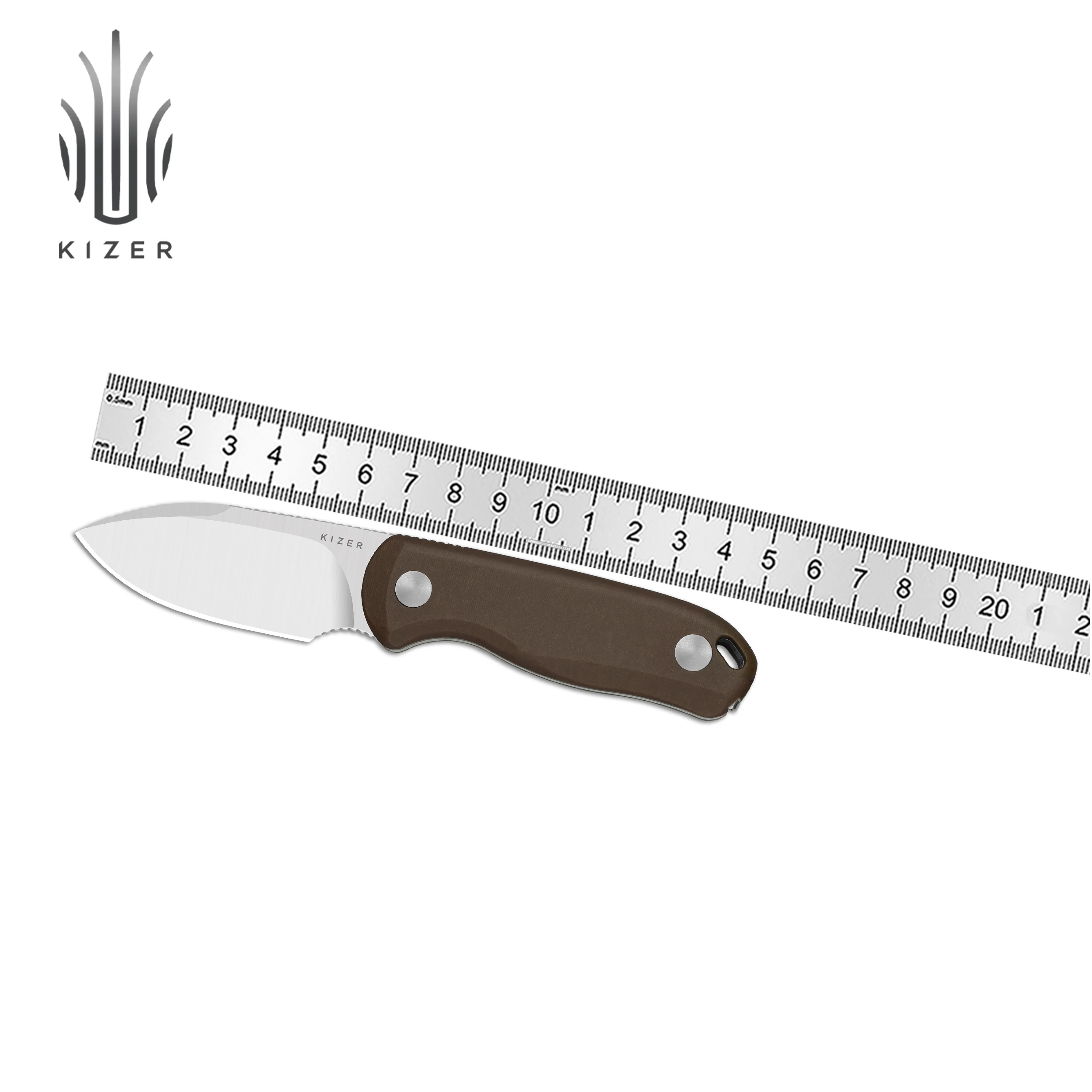 Kizer شفرة مثبتة سكين قطرة الدب فيكس 1092/1093/1094 G10/ميكارتا/ألياف الكربون مقبض AEB-L/S45VN/14C28N/M390 شفرة EDC السكاكين
