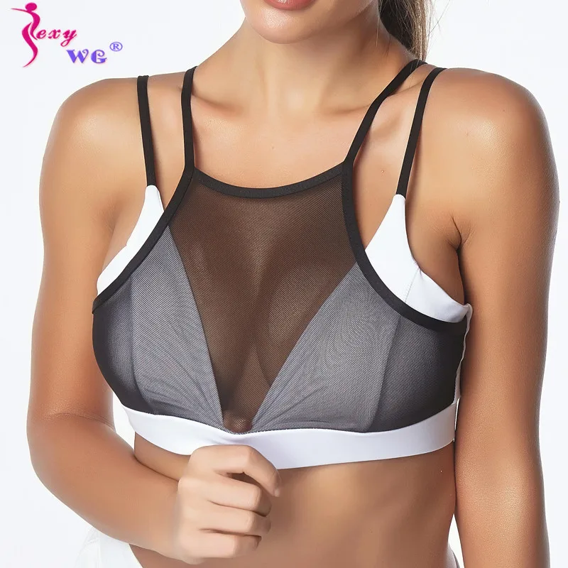 SEXYWG Sexy Respirabili di Sport Della Maglia Del Reggiseno Top Delle Donne Riempito Ad Alto Impatto Biancheria Intima Doppia Tracolla Sottile