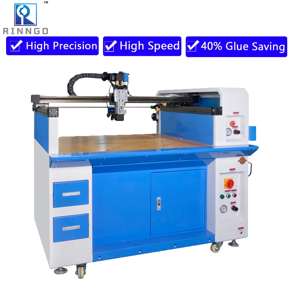 Paper Board Frame Mini Box Tissue Textile 3 Axis Glue Spreading Dispenser Hot Melt Glue Machine for Leather