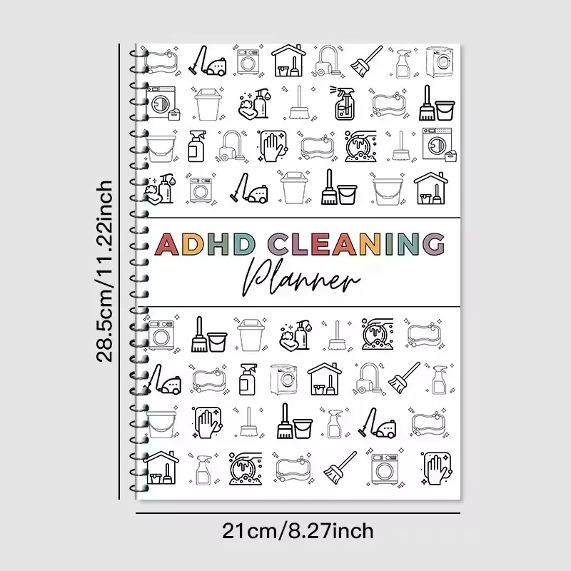 ADHD Cleaning Planner Bundle – Includes Home Cleaning Schedule, Weekly, Monthly, Year-Round Cleanliness Tips, Family Chore Chart