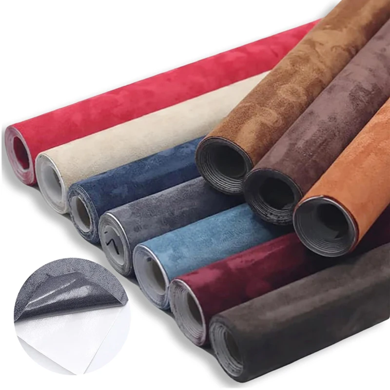 Multi Color Black Self Adhesive Suede Fabric Leather Sticky Retractable Velvet Roll for Car Interior Door Panel AB-pillar Decor