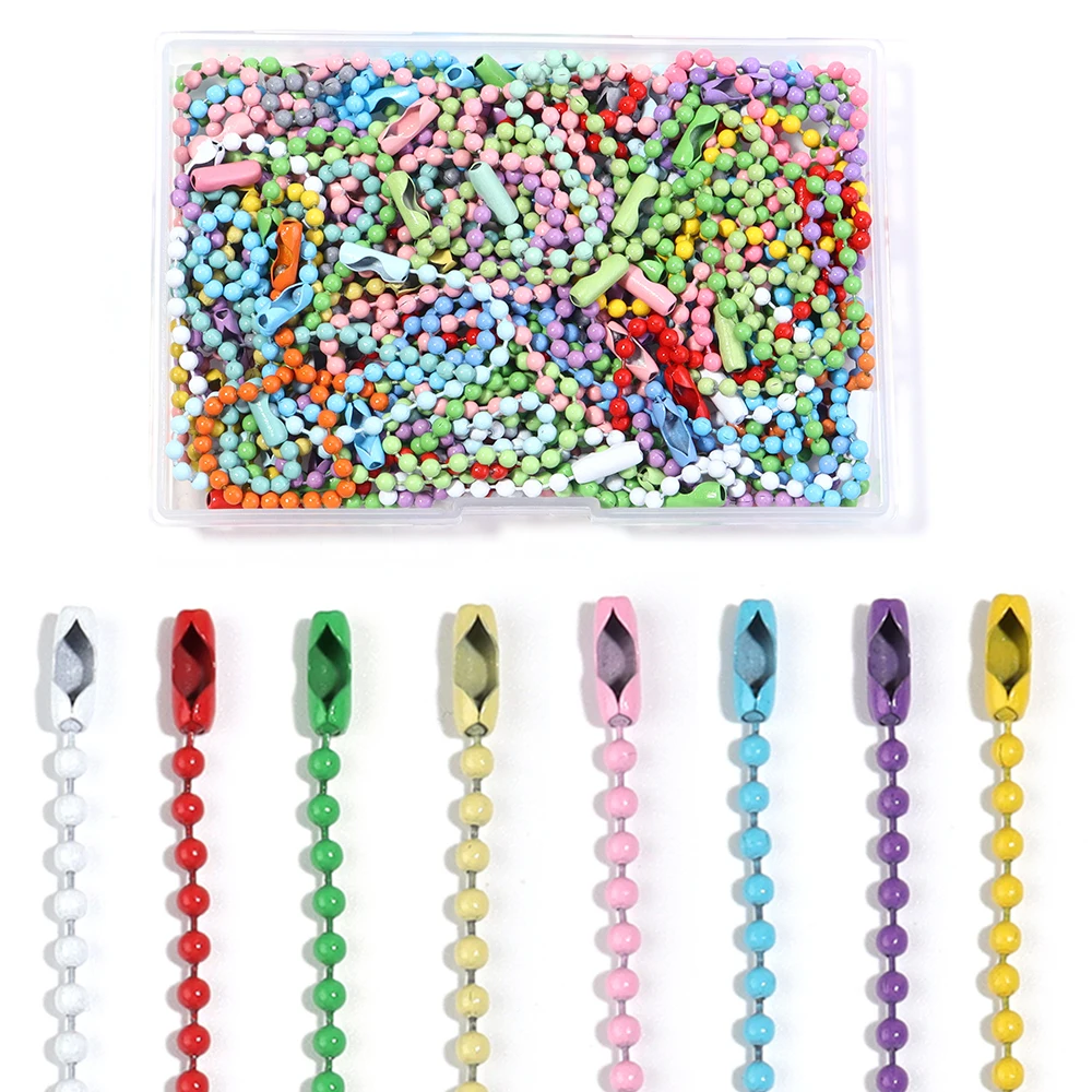 20-100pcs Mix Color Ball Bead Chains Fits Key Chain Label Hand Tag Connector For DIY Bracelet Pendant Jewelry Making Accessories