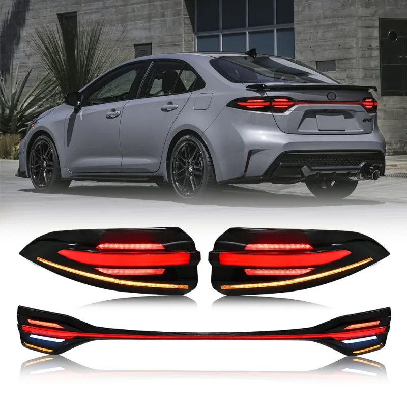 New Arrivals For Toyota Corolla 2020-2024 3PCS Complete LED Tail Lights Set Pair Side + Center Rear Lamp Assembly Replacement