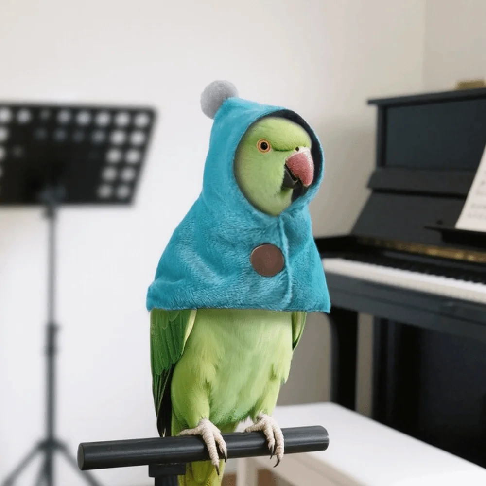 Stylish Windproof Parrot Cloak Warm Buckle Fixing Pet Birds Outerwear Thickened Comfortable Bird Cape Photo Prop