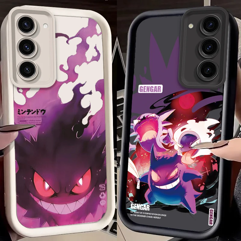 

Cartoon P-Pokemones G-Gengars For Samsung Note 20 S24 S23 S22 S21 S20 Ultra Plus FE A25 A55 A22 A15 A35 5G Eye Ladder Funda