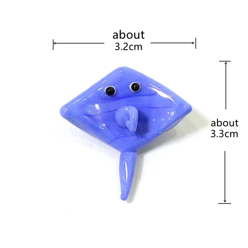 Colorful Mini Manta Ray Glass Pendant Cute Skate Charm Ornaments DIY Craft Jewelry Making Accessory or Aquarium Decor Supplies