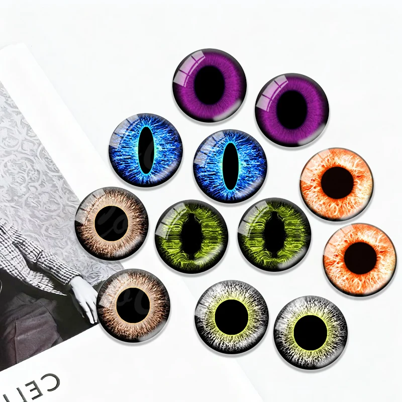 12 stuks 8-25 mm pop glazen oog speelgoed poppen dierenogen ronde glazen cabochon DIY maken accessoires